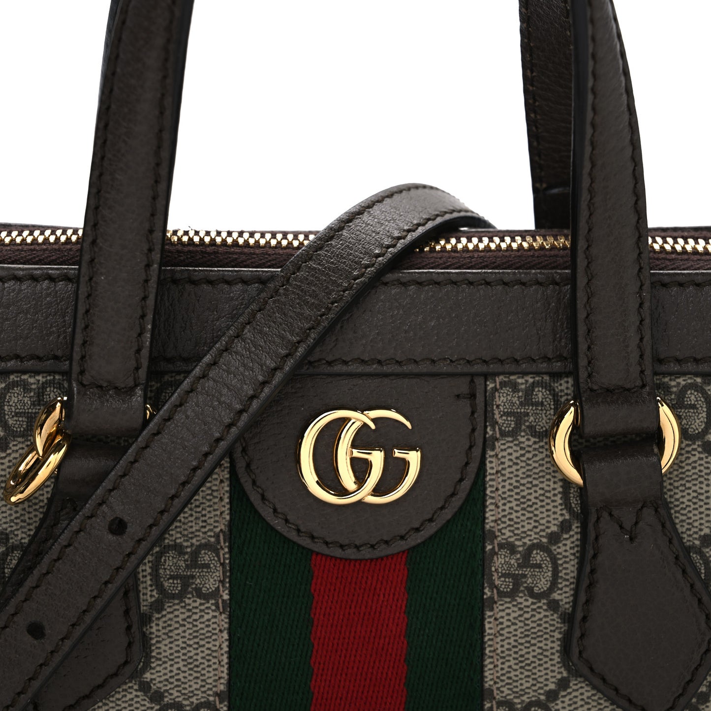 GG Supreme Monogram Small Ophidia Tote Bag Brown