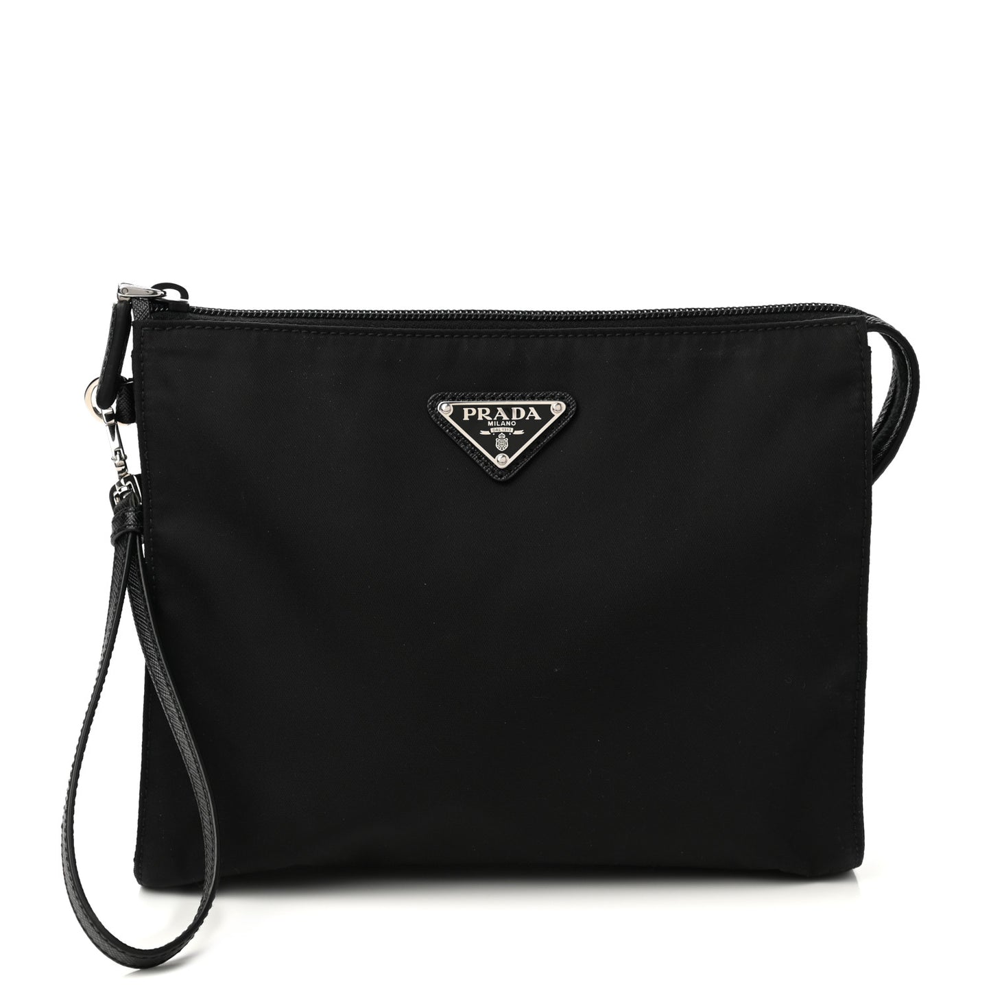 Tessuto Nylon Saffiano Wristlet Black