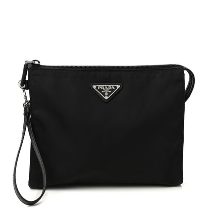 Prada Tessuto Nylon Saffiano Wristlet Black 1 of 8