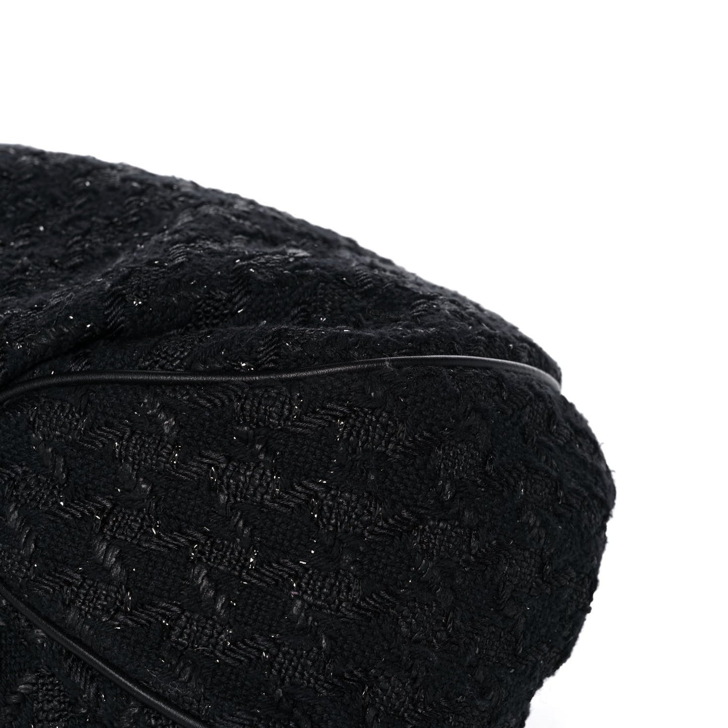 Tweed Boucle Knitting Bag Black