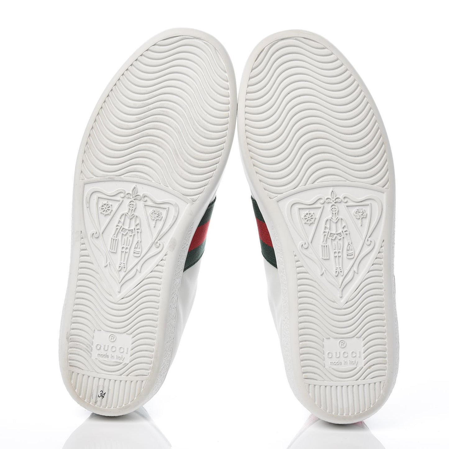Calfskin Ayers Web Heart Embroidered Ace Sneakers 34 White