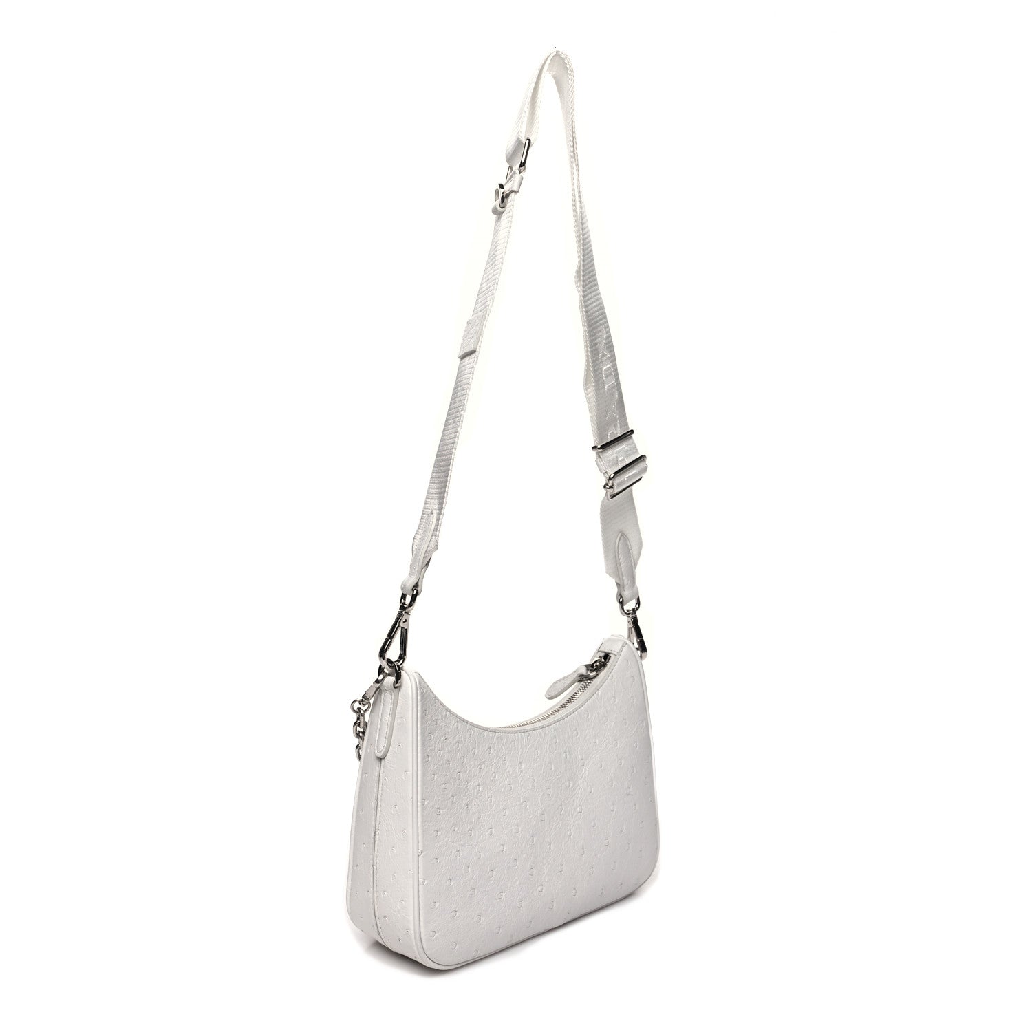 Prada Ostrich Re-Edition 2005 Shoulder Bag White 3 of 11