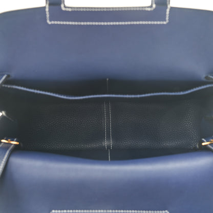 Hermes Taurillon Clemence Halzan 31 GM Bleu Encre 6 of 11