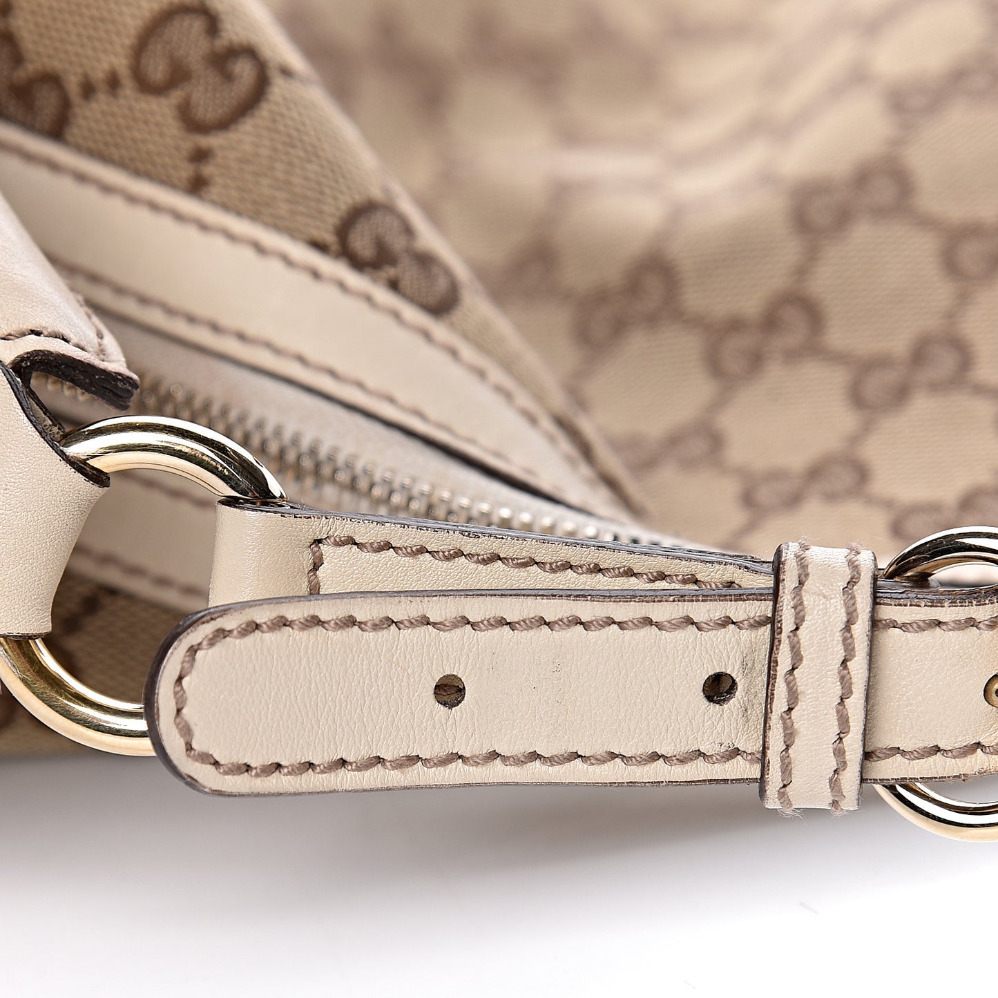 Monogram Large Biba Studded Hobo Off White