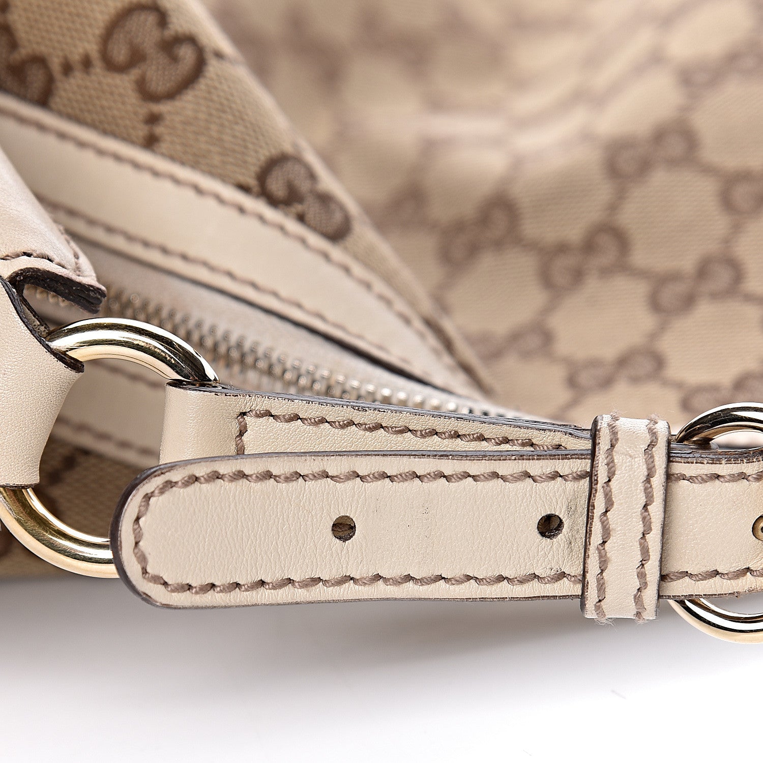 Gucci Monogram Large Biba Studded Hobo Off White 11 of 22