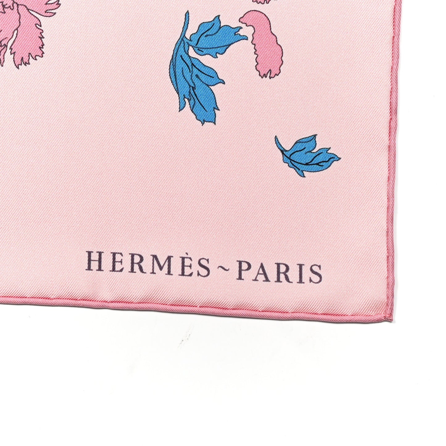 Silk Twill Robe Legere Scarf 90 Rose Hortensia Bleu
