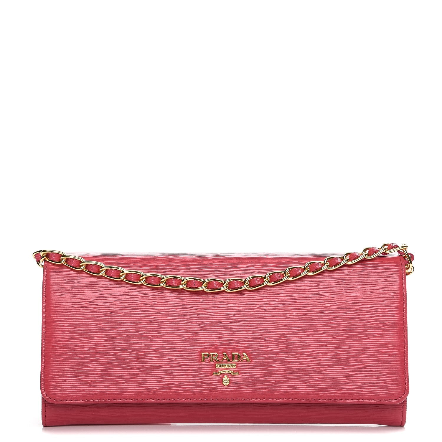Prada Vitello Move Oro Chain Wallet Peonia 1 of 8