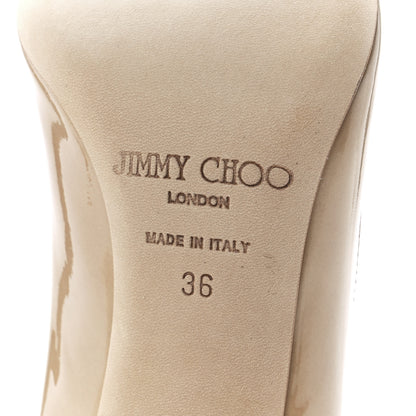 Jimmy Choo Patent Gilbert Round Toe Pumps 36 Nude 6 of 8