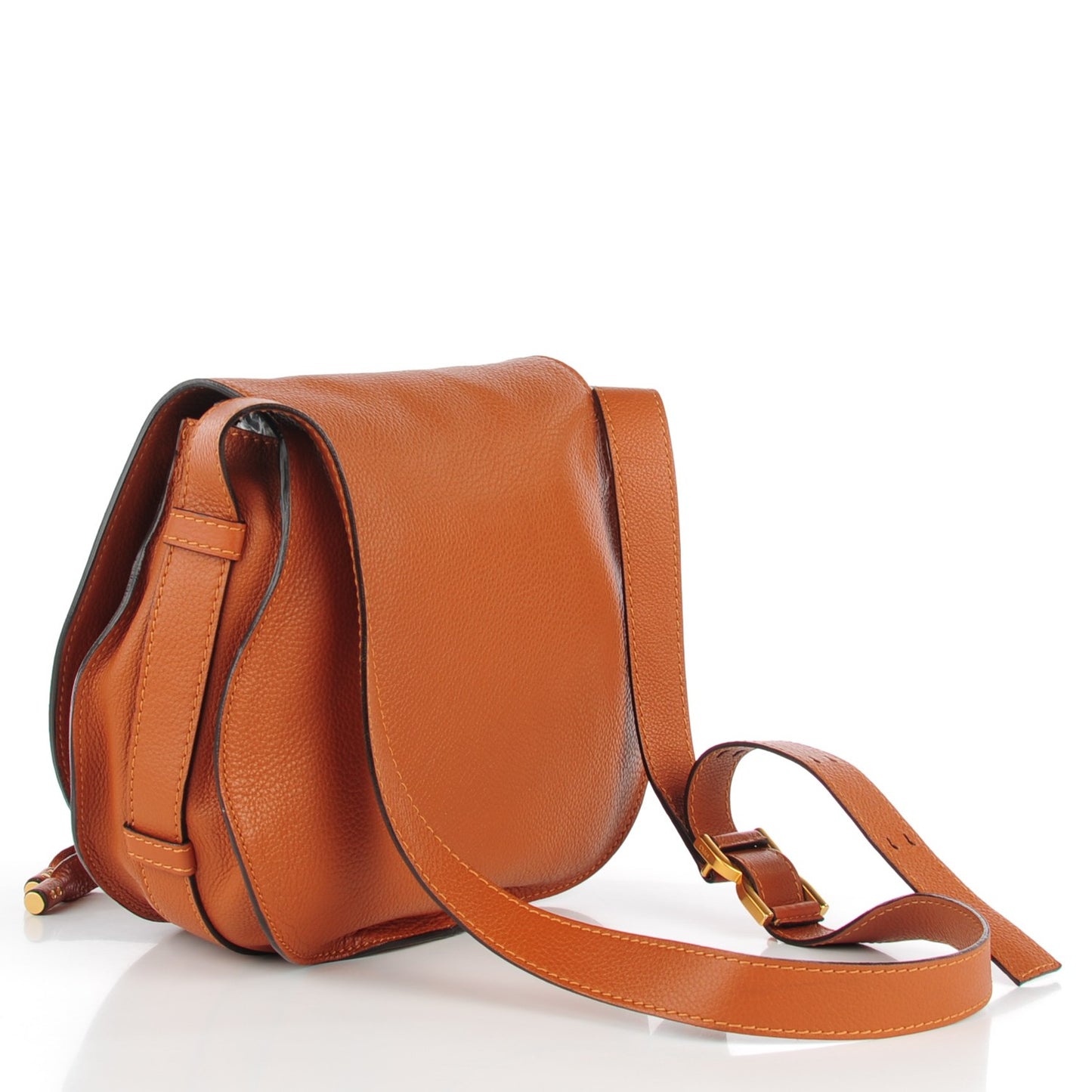 Calfskin Medium Marcie Round Crossbody Bag Tan
