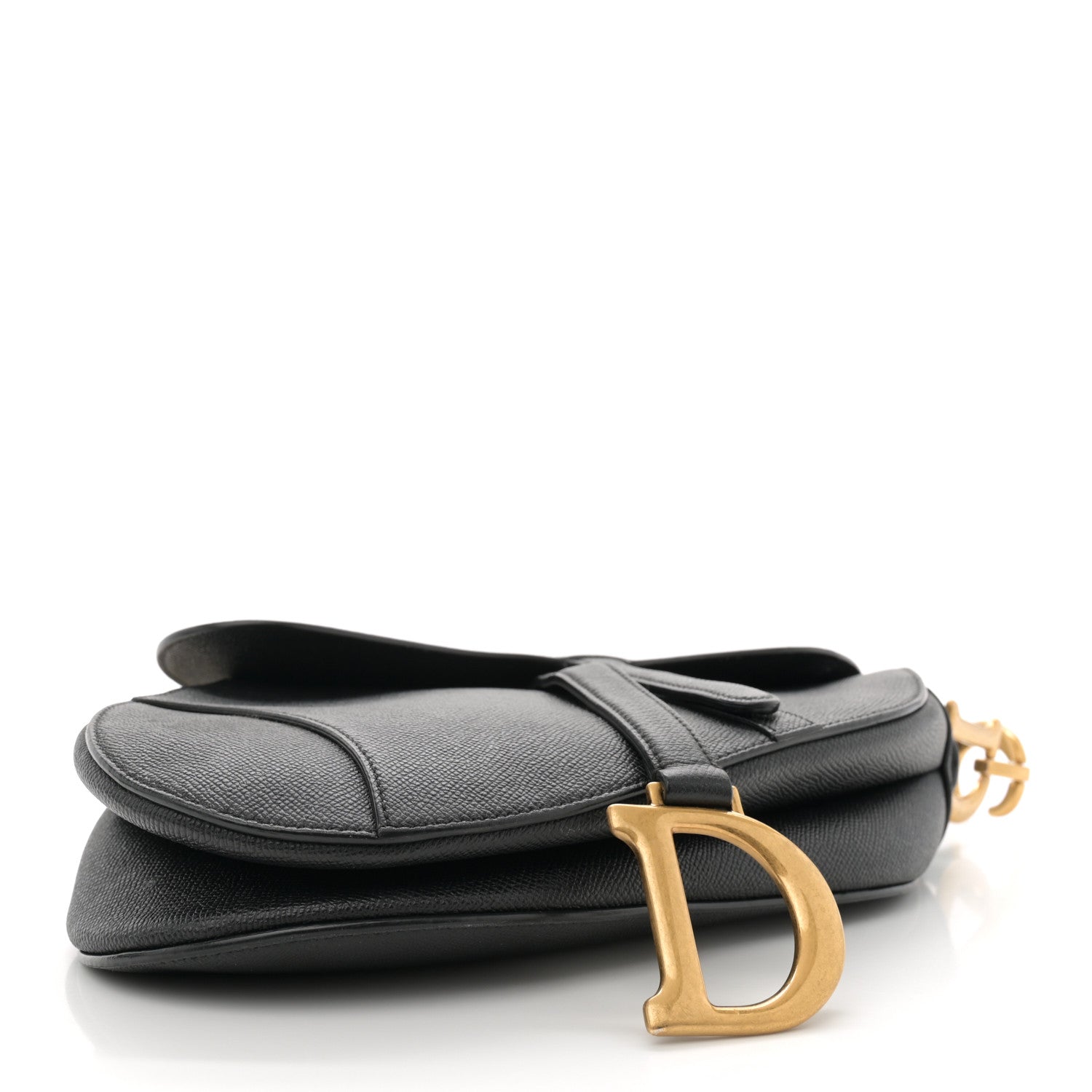 Christian Dior Grained Calfskin Saddle Bag Black 4 of 15