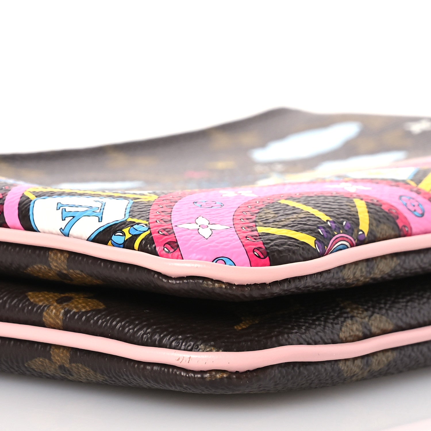 Louis Vuitton Monogram 2020 Christmas Animation Big Wheel Double Zip Pochette Rose Ballerine 9 of 16