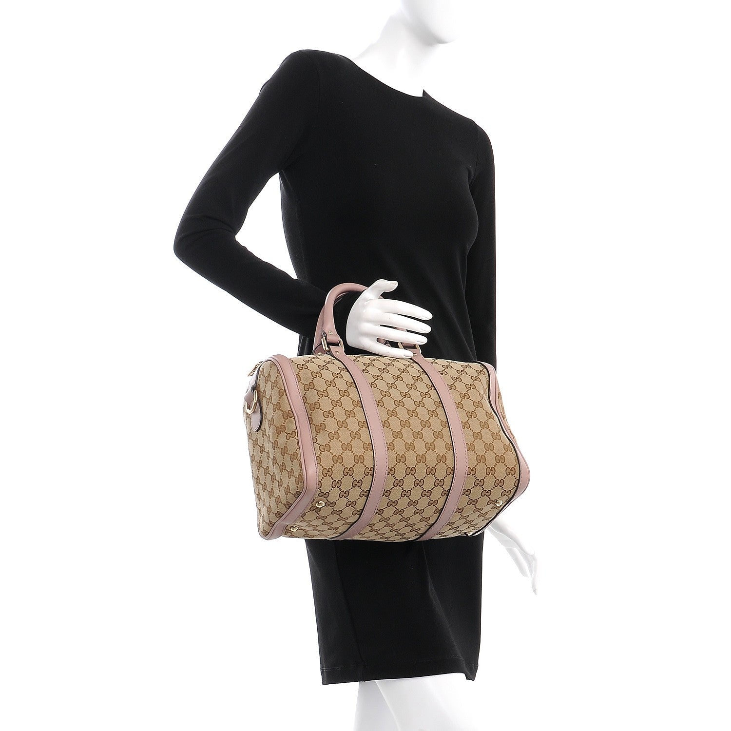 Gucci Monogram Medium Joy Boston Light Pink 3 of 12