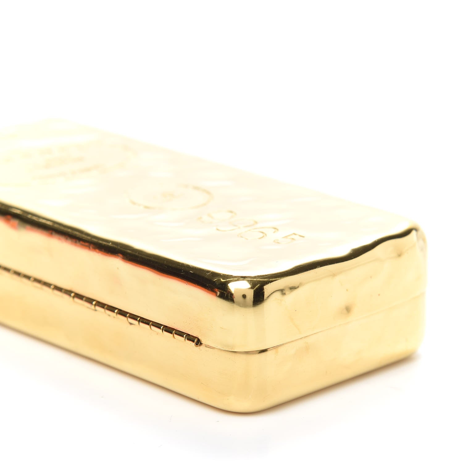 Chanel Hammered Metal Gold Bar Clutch 9 of 9