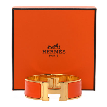 Hermes Enamel Wide Clic Clac H Bracelet PM Orange 6 of 6