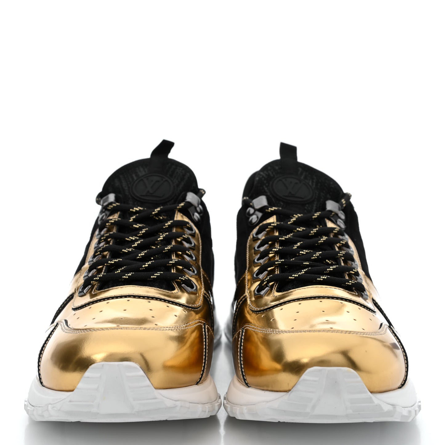 Metallic Patent Suede Run Away Sneakers 8 Black