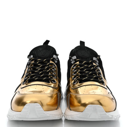 Louis Vuitton Metallic Patent Suede Run Away Sneakers 8 Black 2 of 11