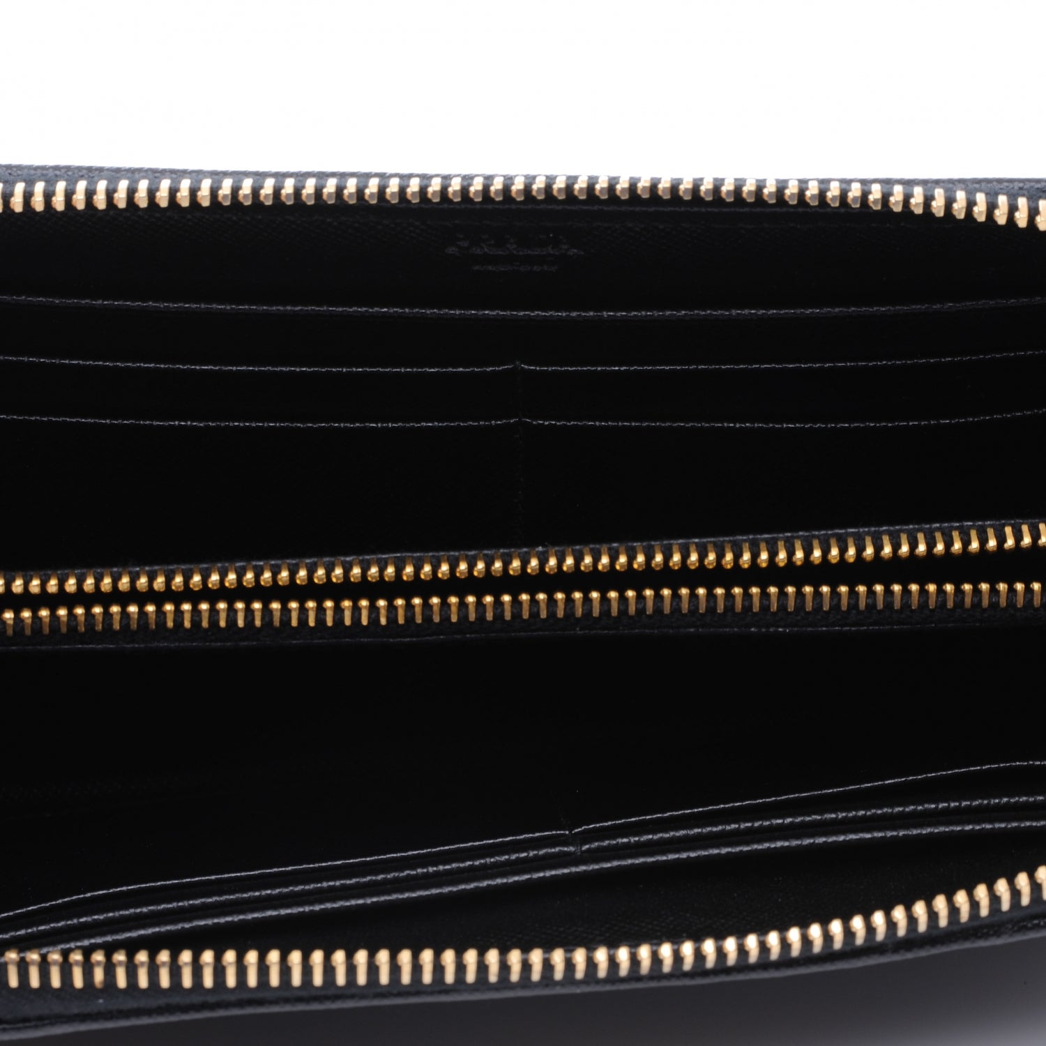 Prada Saffiano Quilted Zip Around Wallet Nero Black 6 of 9