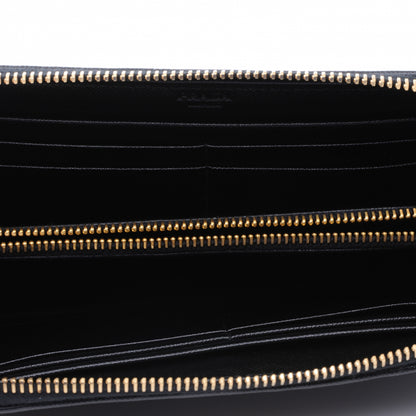 Prada Saffiano Quilted Zip Around Wallet Nero Black 6 of 9