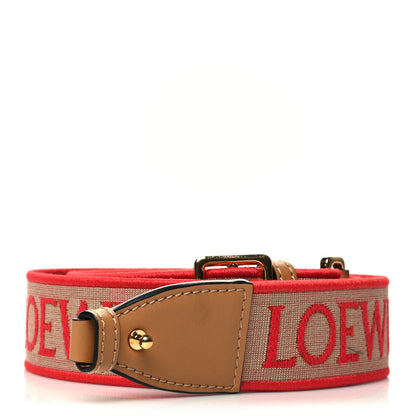 Loewe Calfskin Jacquard Anagram Strap Natural Red 1 of 5