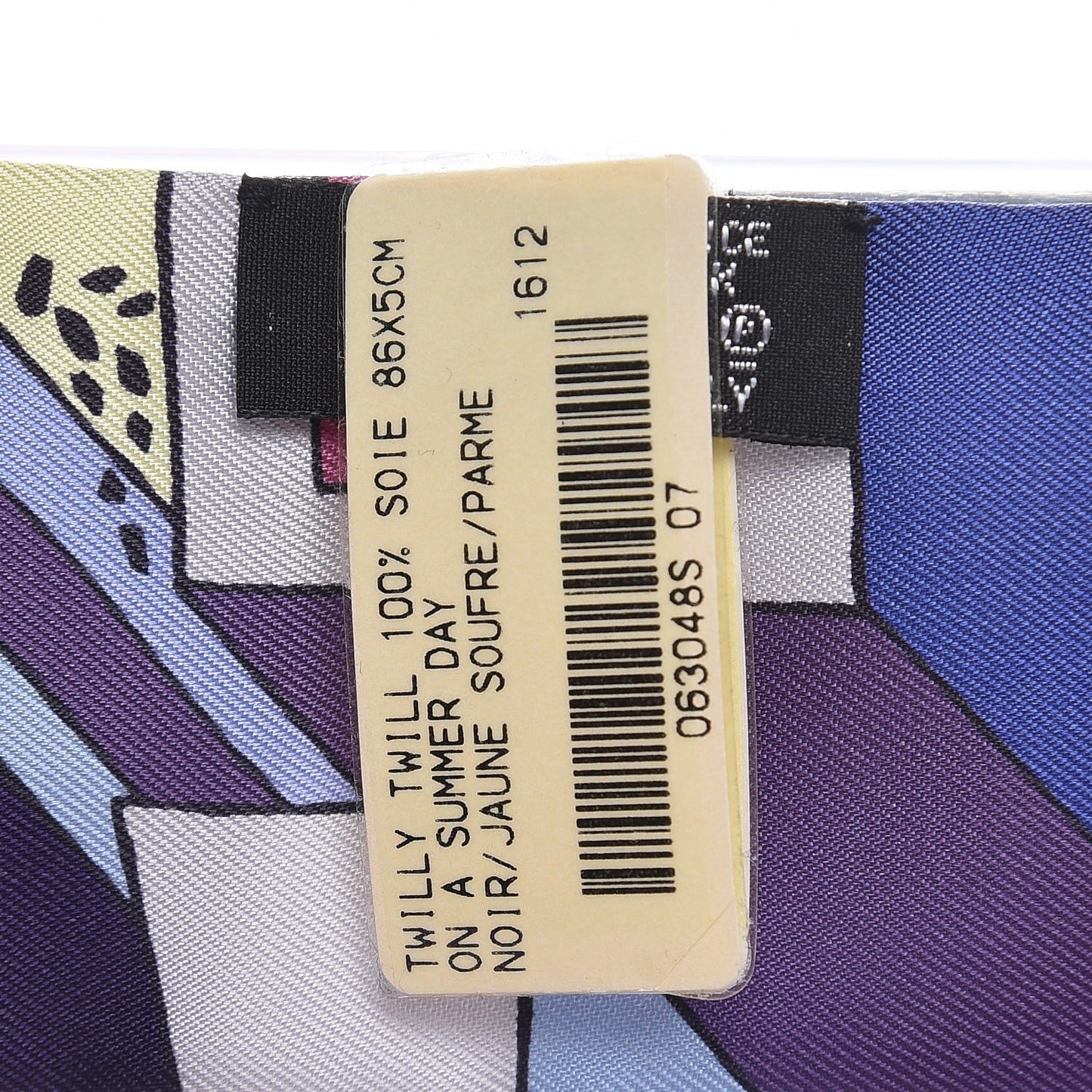 Silk On A Summer Day Twilly Black Jaune Soufre Parme
