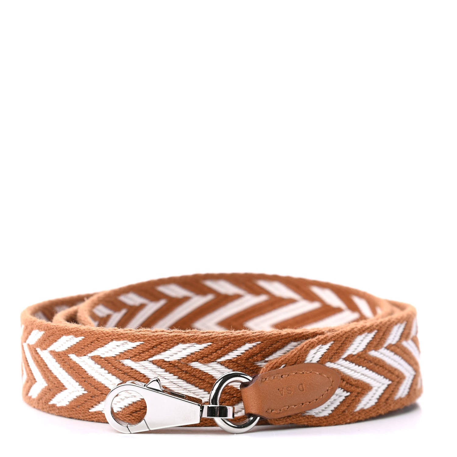 Hermes Toile Swift 25mm Sangle ZigZag Shoulder Strap Gold White 1 of 4