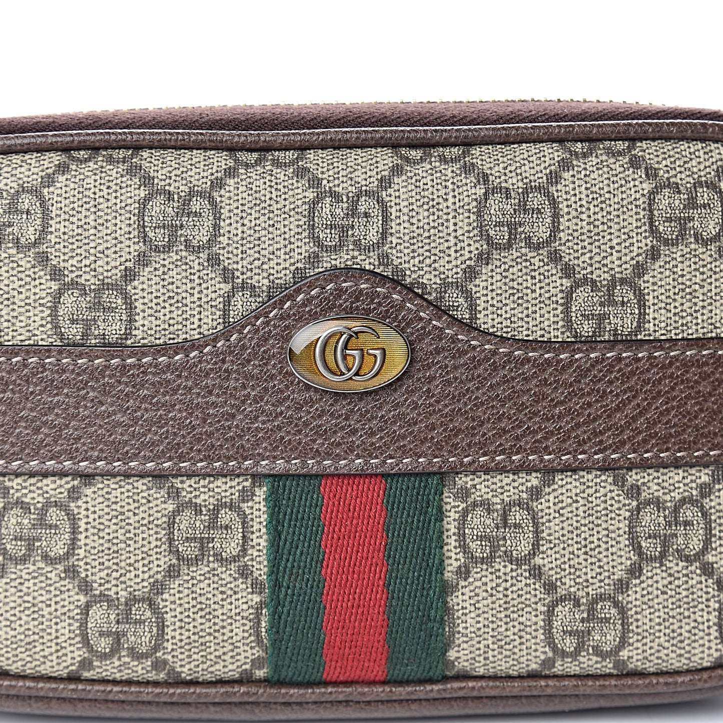GG Supreme Monogram Ophidia Belted iPhone Case 75 30 Dark Brown