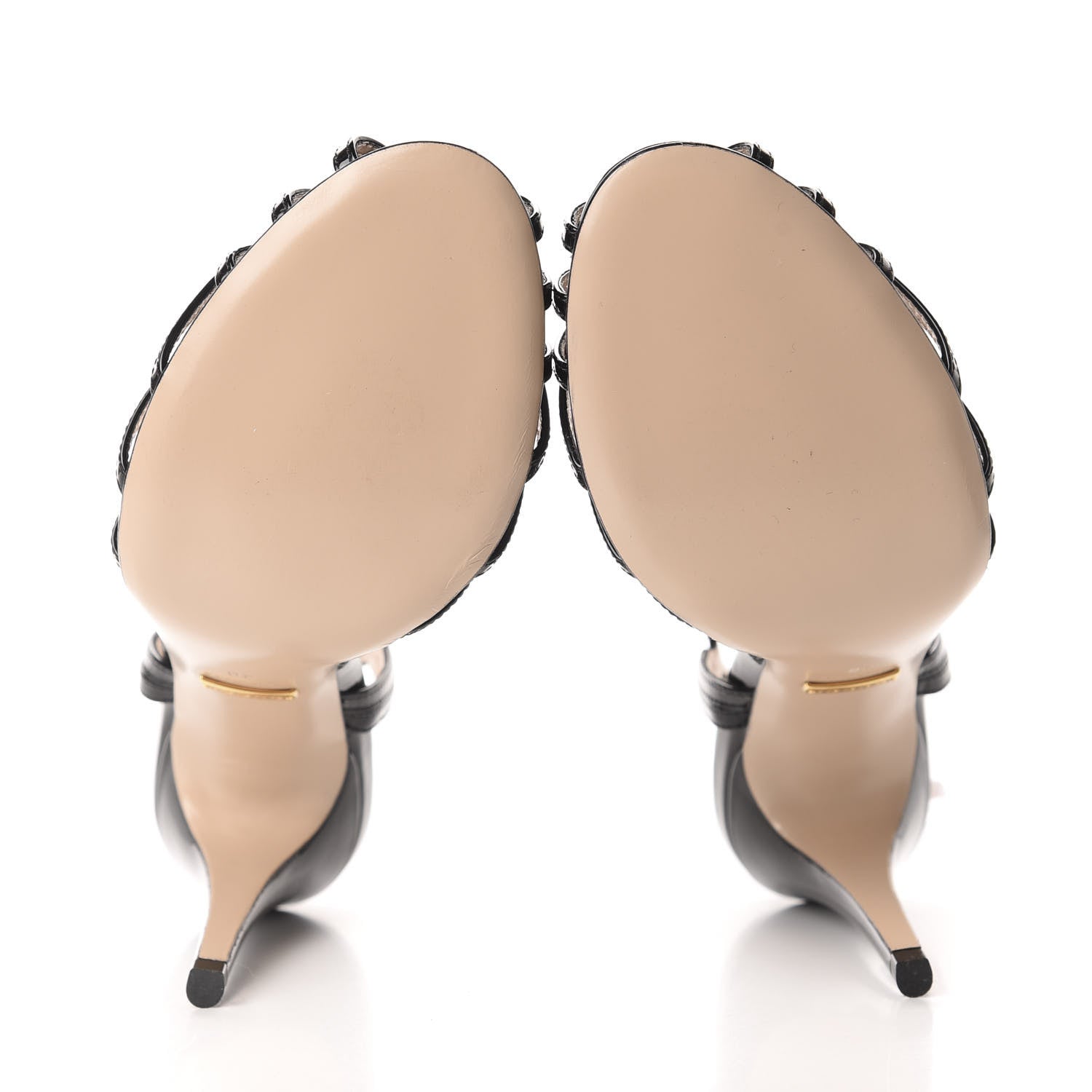 Gucci Vernice Crystal Sandals 38 Black 6 of 9