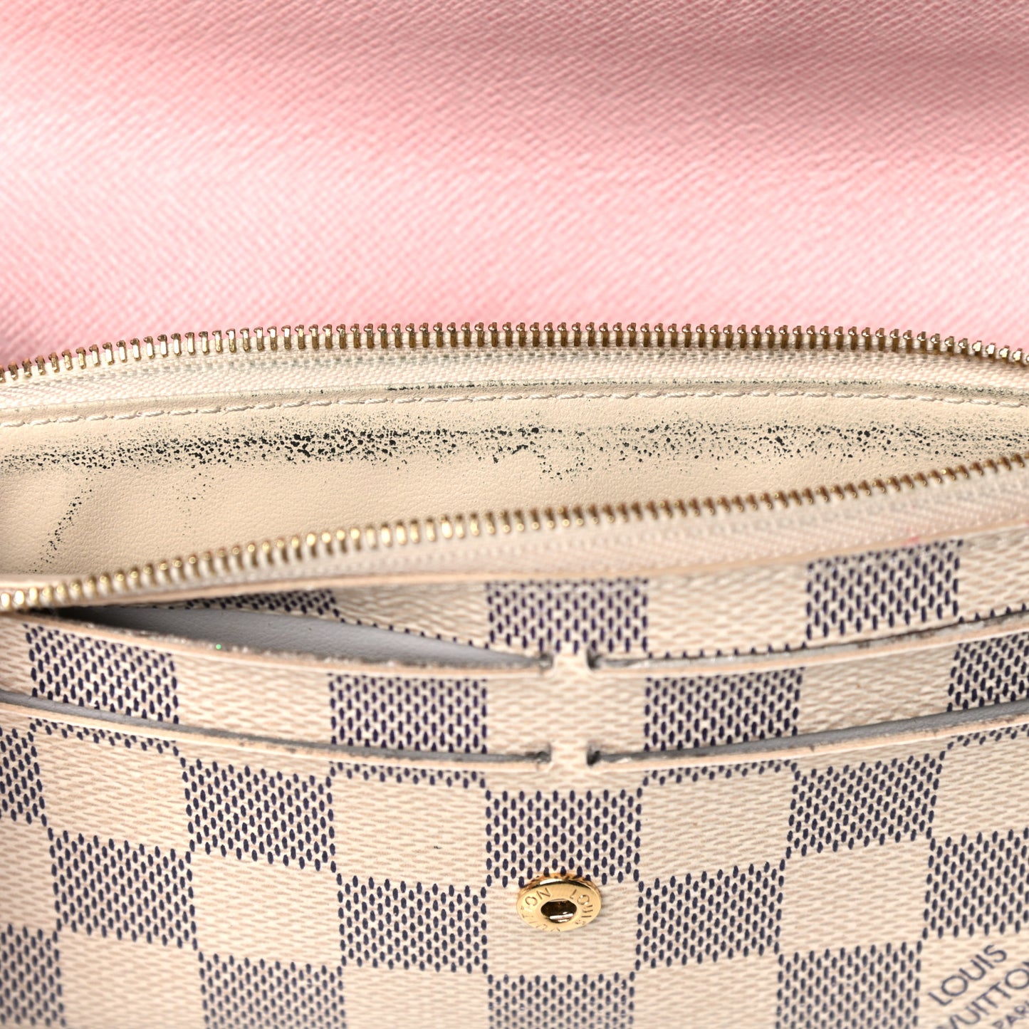 Damier Azur Emilie Wallet Rose Ballerine