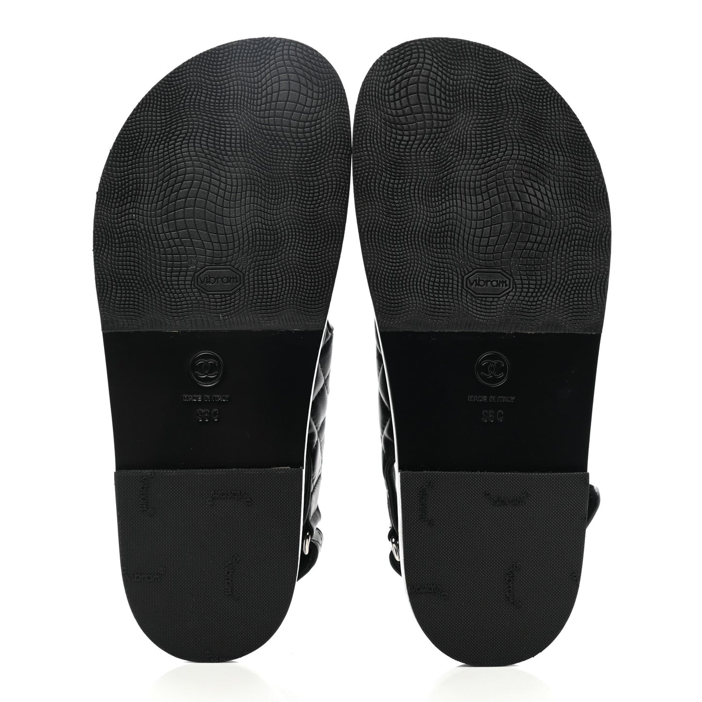 Lambskin Velcro Dad Sandals 38 Black