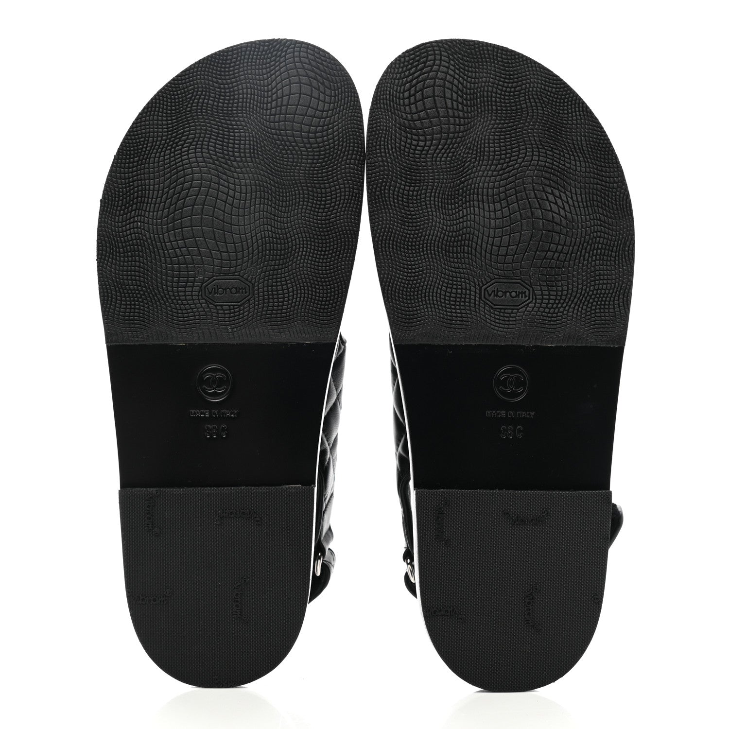 Chanel Lambskin Velcro Dad Sandals 38 Black 5 of 9