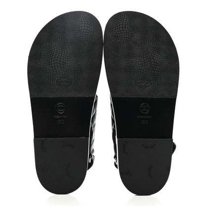 Chanel Lambskin Velcro Dad Sandals 38 Black 5 of 9