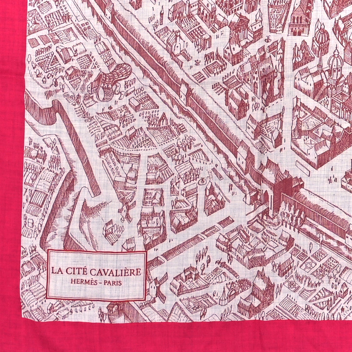 Cashmere Silk La Cite Cavaliere Shawl 140 Fuchsia Bordeaux