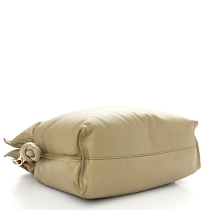 Loewe Shiny Nappa Lambskin Puffer Flamenco Knot Clutch Clay Green 4 of 9