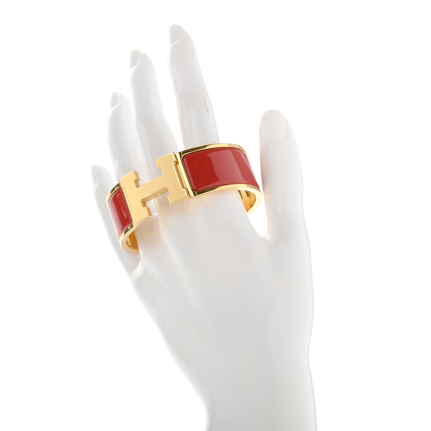 Hermes Enamel Wide Clic Clac H Bracelet PM Rouge Amarante 2 of 5