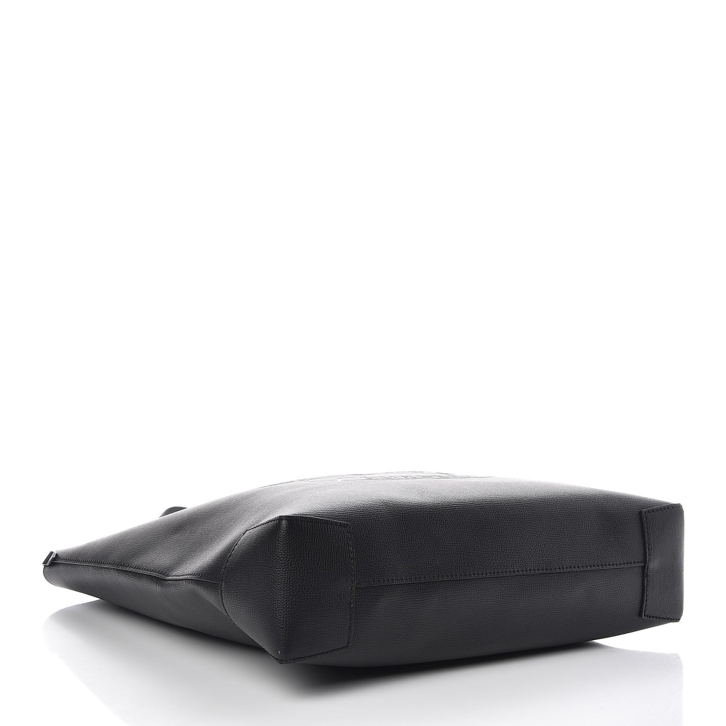 Calfskin Crest Embossed Large Tote Black