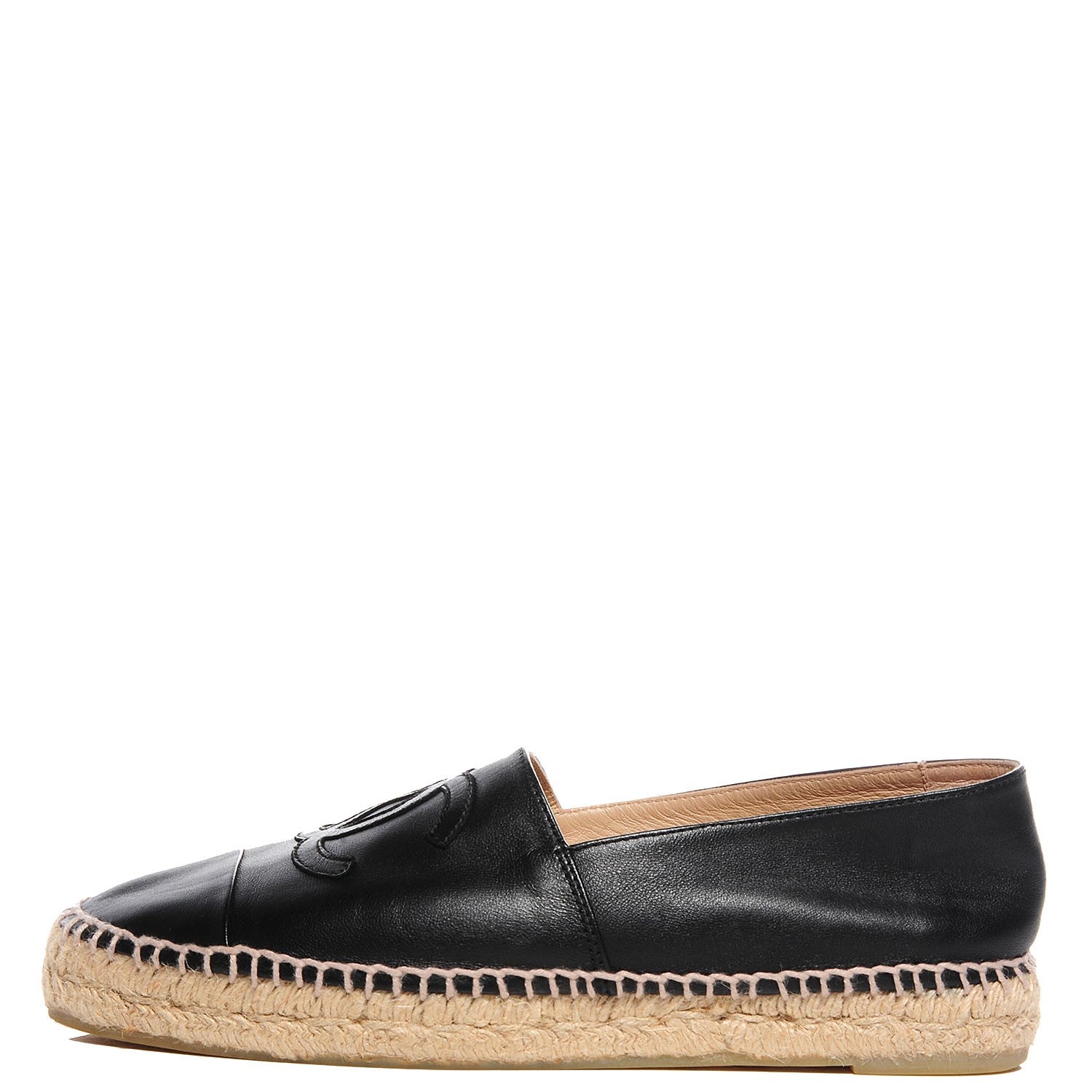 Chanel Lambskin CC Espadrilles 39 Black 1 of 8