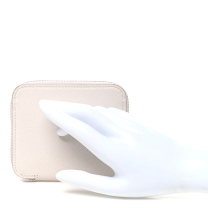 Hermes Epsom Silk'In Compact Wallet New White 2 of 7