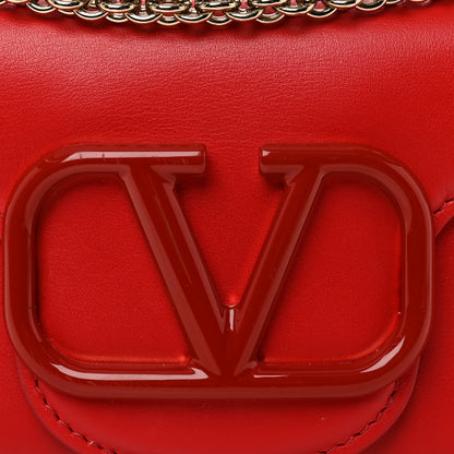 Valentino Garavani Calfskin Enamel Vlogo Small Loco Shoulder Bag Rouge Pur 7 of 9
