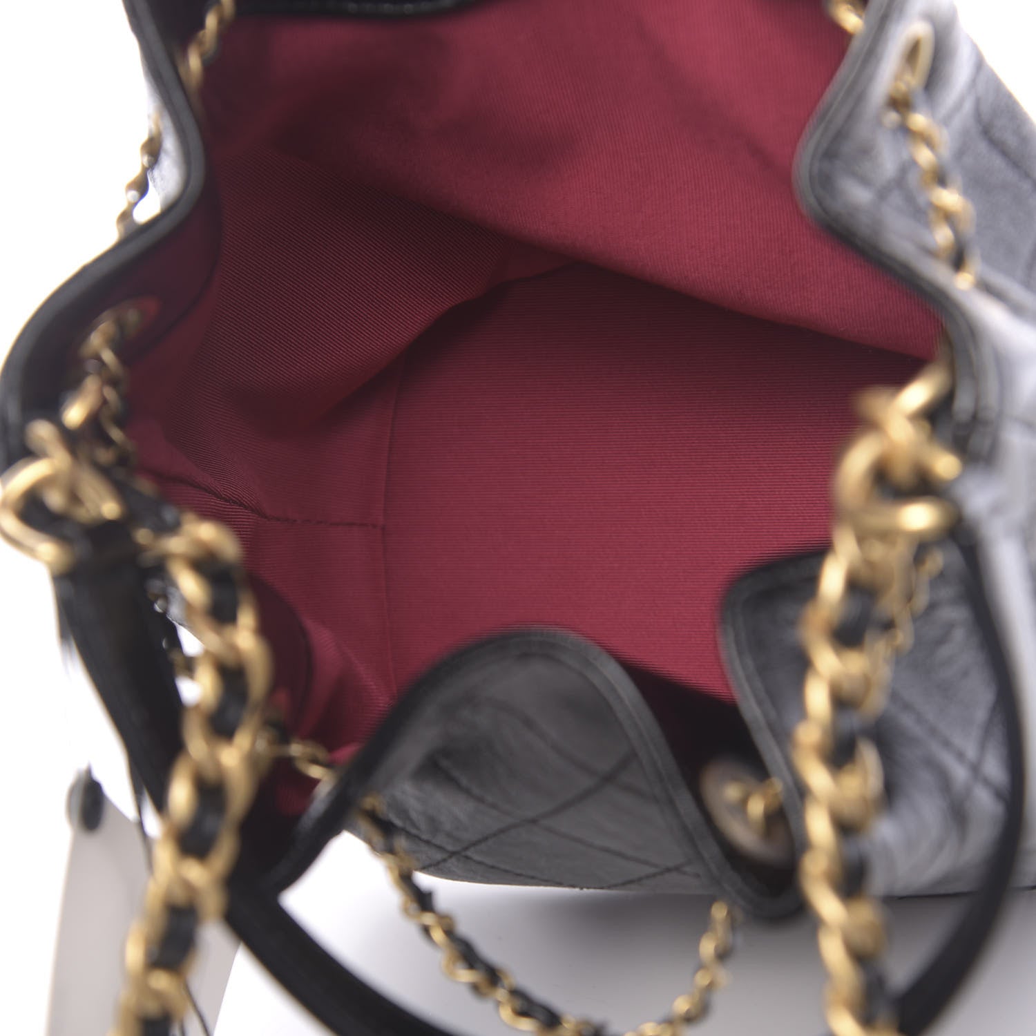 Chanel Shiny Lambskin Quilted Drawstring Bag Black 5 of 11