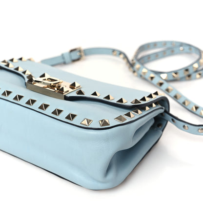 Valentino Garavani Vitello Mini Rockstud Flap Saddle Crossbody Bag Sky Sorbet 8 of 8