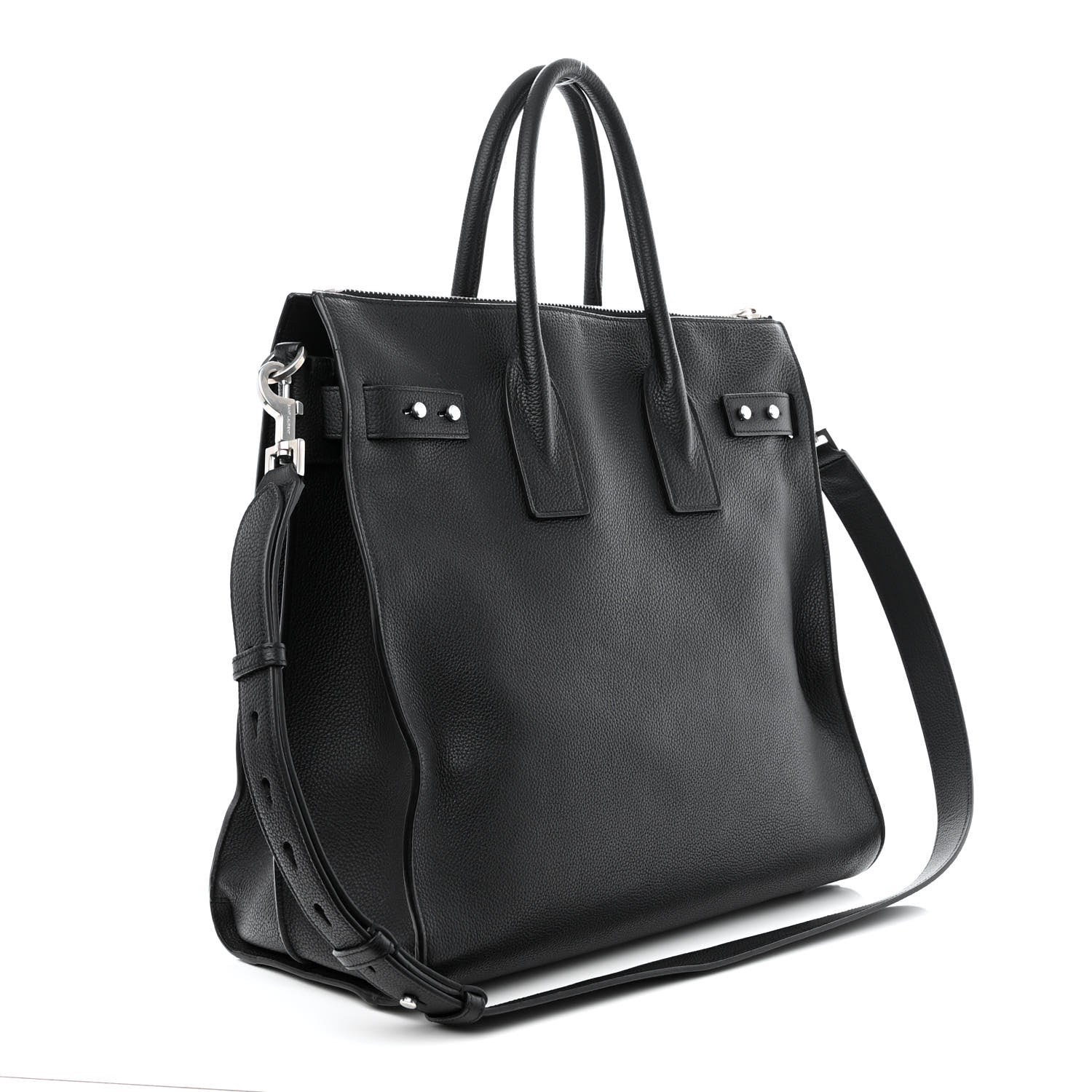 Saint Laurent Grained Calfskin Sac De Jour Souple North South Tote Black 3 of 12