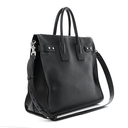 Saint Laurent Grained Calfskin Sac De Jour Souple North South Tote Black 3 of 12
