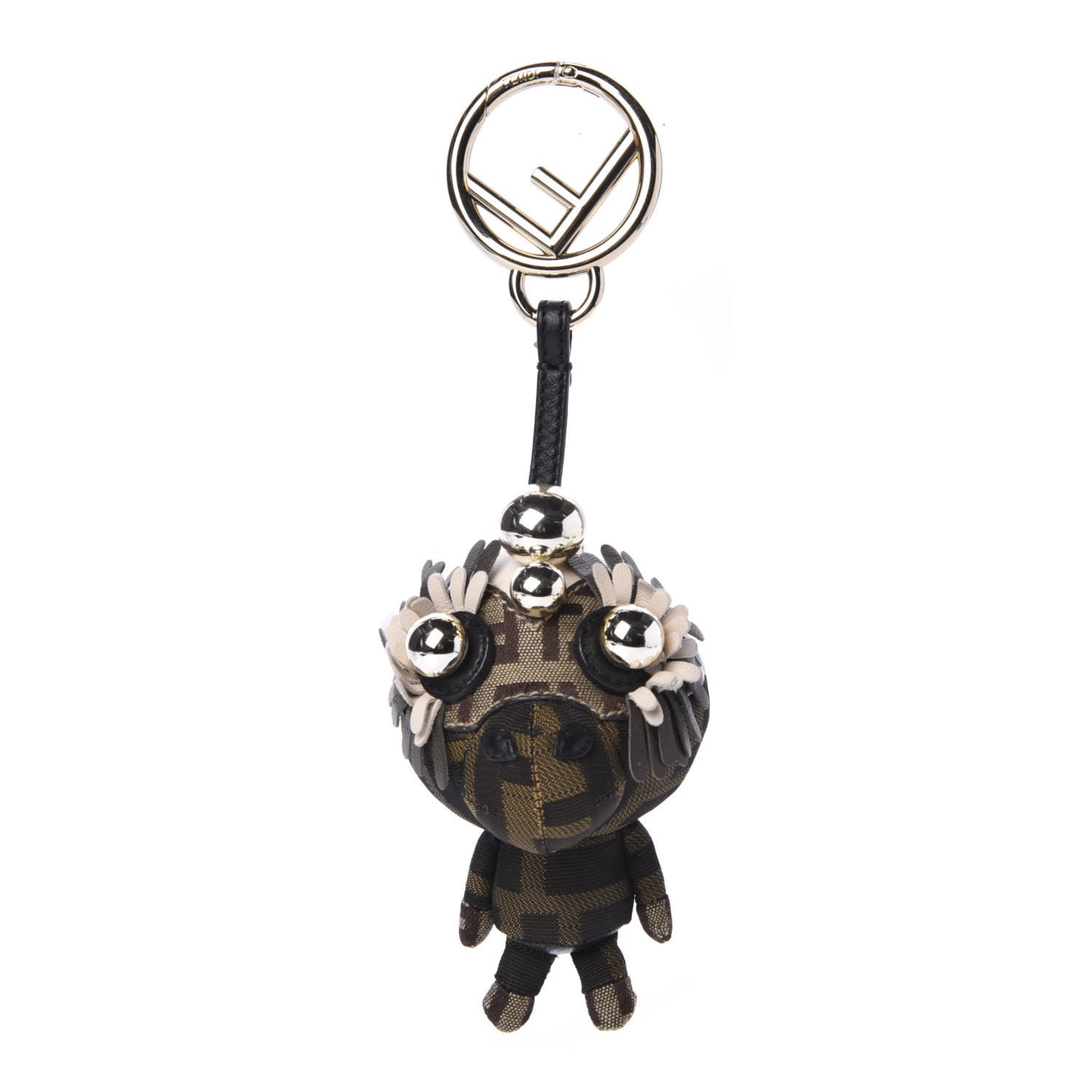 Nappa Zucca Zucchino Pearl F is Fendi Space Monkey Bag Charm Camelia Carbone Mogano Panna