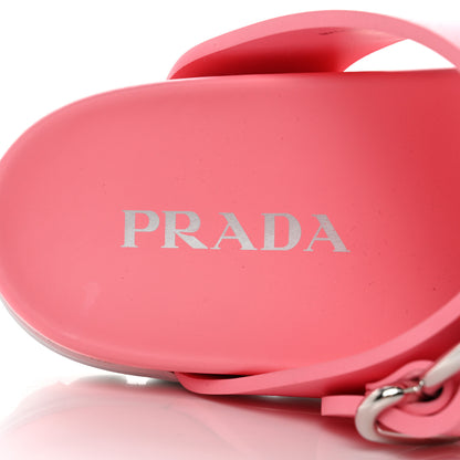 Prada EVA Rubber Buckled Lug Sole 20mm Thong Sandals 40 Begonia 7 of 9