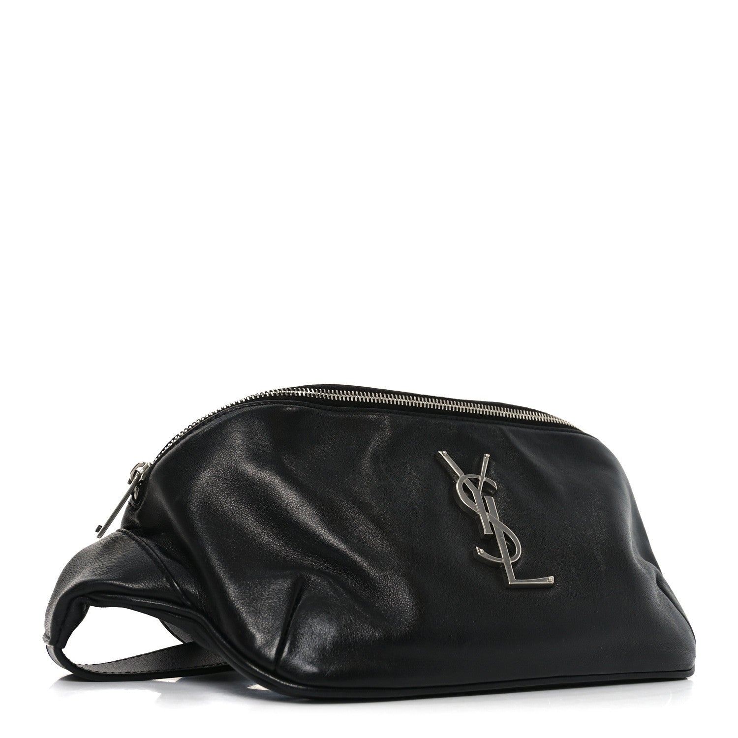 Saint Laurent Lambskin Monogram Belt Bag Black 3 of 9