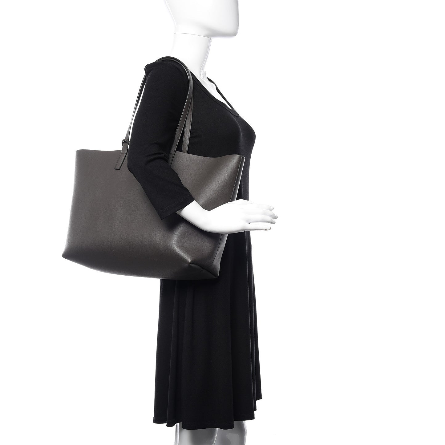 Calfskin Large Shopping Tote Dark Grey