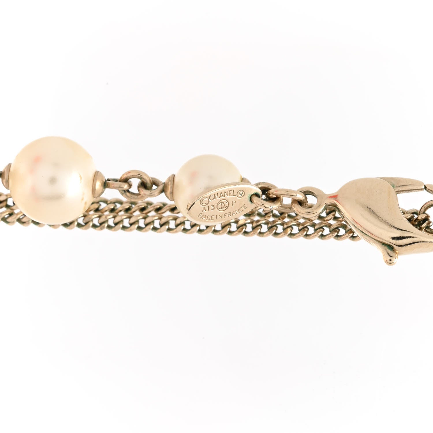 Chanel Crystal Pearl CC Camellia Long Necklace Gold 6 of 7