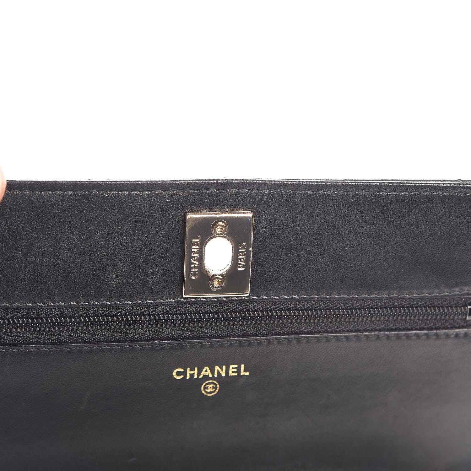 Chanel Lambskin Quilted Trendy CC Wallet On Chain WOC Black 7 of 10