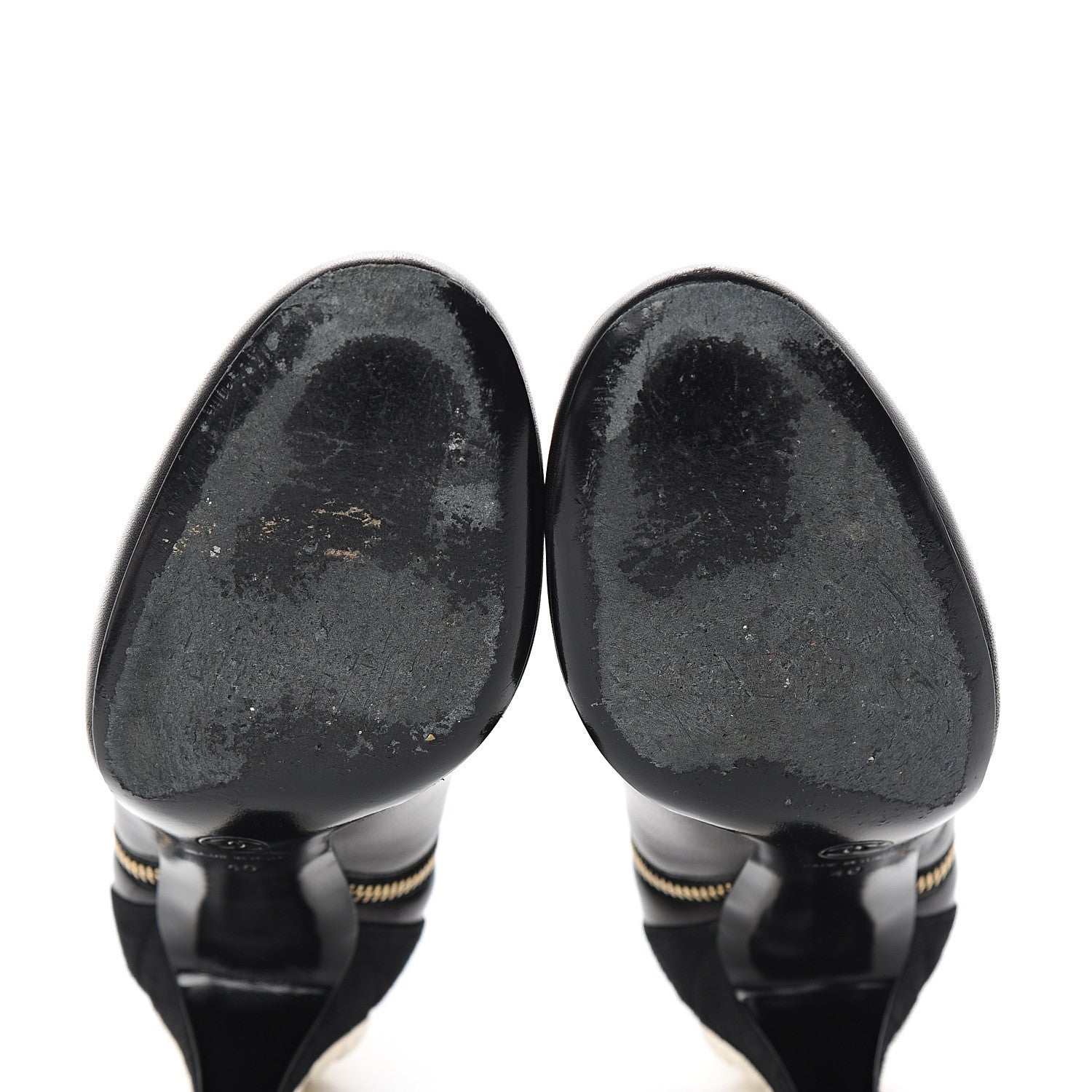 Chanel Lambskin Suede CC Short Boots 40 Black 6 of 8