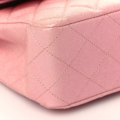 Chanel Iridescent Caviar Quilted Medium Double Flap Rose Pink 8 of 10